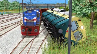 Two train accident on same tracks | MEMU Train Derailed – Train Simulator