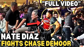 Nate Diaz Throws Bottle At Chase DeMoor "FULL FIGHT"