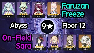 Spiral Abyss 3.8 Floor 12 -  Freeze Faruzan & On-Field Sara - 9 Star