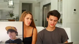 REACTING TO MY CRINGY OLD VINES WITH MY SISTER | Brent Rivera