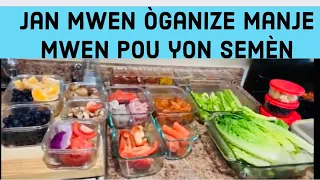 Jan mwen òganize manje  mwen pou yon semèn- food prep