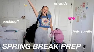 getting ready for spring break! (pack w/ me, glow up, run errands) 🌸