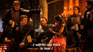 GOT - Bronn and Lannisters soldiers singing "The Rains of Castamere"