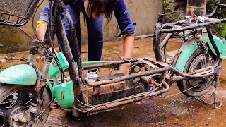 🚲2 Days Girl Build An Dual-use Electric Bike With Old Bicycle Alone