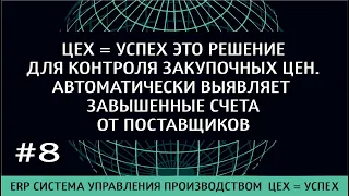 8) РЕШЕНИЕ ПРОБЛЕМЫ КОНТРОЛЯ ЗАКУПОЧНЫХ ЦЕН ДЛЯ ЛПР - ERP система управления производством ЦЕХ=УСПЕХ