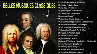 20 Plus BELLES MUSIQUES CLASSIQUES (2h de Mozart, Bach, Beethoven, Chopin, Schubert...)