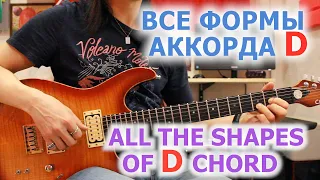 Все формы аккорда D/All the shapes of D chord