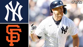 New York Yankees Vs. San Francisco Giants | Game Highlights | 4/2/23