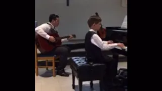 7 year old Johnni Ruacho plays Piano Man at recital