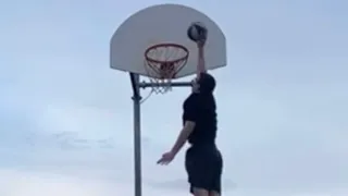 Dunking with women’s vs men’s size basketball on a 9 foot hoop. I suck at basketball Part 5