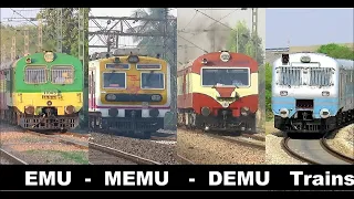 Beautiful EMU - DEMU - MEMU Trains of Indian Railways || Colorful Multiple Unit Trains