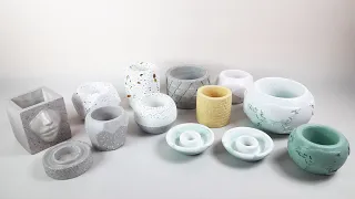 Making concrete flower pots in different textures with silicone mold. / How to use a silicone mold?