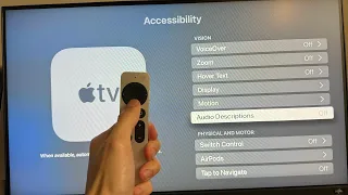 Apple TV: How to Turn On/Off Audio Descriptions Tutorial! (For Beginners)