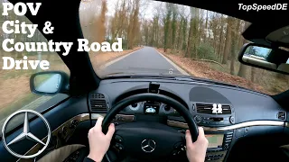 MERCEDES BENZ W211 E350 POV CITY/COUNTRY ROAD DRIVE 4K