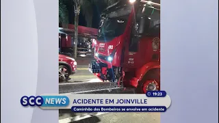 Caminhão do Corpo de Bombeiros Voluntários de Joinville se envolve em acidente em Joinville