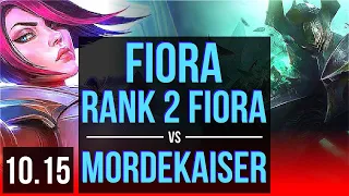 FIORA vs MORDEKAISER (TOP) | Rank 2 Fiora, 2 early solo kills, 8 solo kills | TR Challenger | v10.15