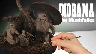 I made some Mushfolks - How to Diorama | Polymer Clay
