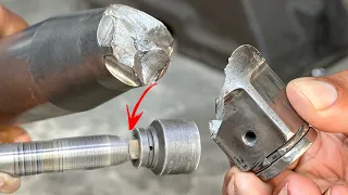 How Repaired Broken Heavy Nut Bolt Removal Machine Square Shaft With Nicely Process..