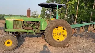 JOHN DEERE 4020  cày phá lâm mùa nắng đất Bình Phước.