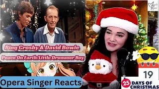 Opera Singer Reacts LIVE to Bing Crosby, David Bowie "Peace On Earth/Little Drummer Boy"