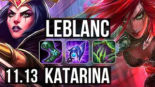 LEBLANC vs KATARINA (MID) | 9/0/9, Rank 4 LeBlanc, Legendary, 900K mastery | BR Challenger | v11.13