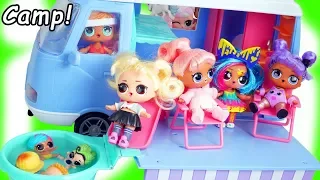 FAKE LOL SURPRISE Dolls go Camping in Slime Swimming Pool Party   #Hairgoals Series 5