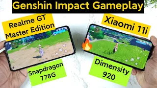 Xiaomi 11i vs Realme GT Master Edition Genshin Impact Gameplay Snapdragon 778G vs Dimensity 920 🔥🔥🔥