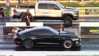 Dodge Ram TRX vs Ford Mustang and Nissan GTR - Drag Races