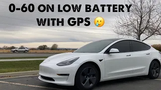 2022 Tesla Model 3 LR 0-60 on low battery!