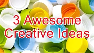 3 Awesome ideas with plastic Bottle Caps