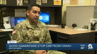Army staff sergeant among those who helps woman suffering from medical episode while driving