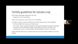 High Tunnel Tomato Production