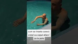 cum se inoata corect crawl cu capul afara, ca la polo