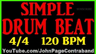 Simple Straight Drum Beat 120 bpm Practice Loop Tool Metronome 4/4 HQ HD