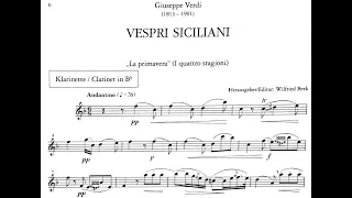 G. Verdi Vespri Siciliani "La Primavera" Solo Clarinet Score