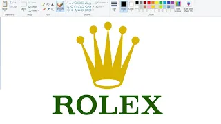 How to draw ROLEX Logo on Computer using Ms Paint | Famous Logo Drawing.