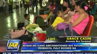 Biyahe ng ilang airconditioned bus patungong probinsya, fully-booked na