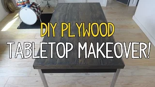 Simple DIY Plywood Plank Tabletop Makeover!