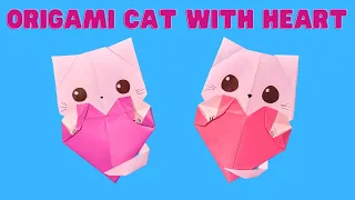 Origami Cat With Heart