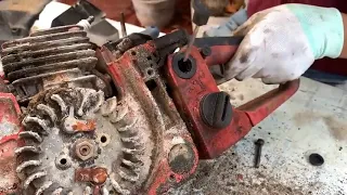 Restoration old rusty gasoline ChainSaw  Restoring 2 Stroke Petrol Chain Saw ==== 15