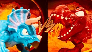 AVENTURA JURÁSICA GENIAL!! DINOSAURIOS EN BATALLA!! TRICERATOPS VS T REX!! BATALLA ÉPICA!!