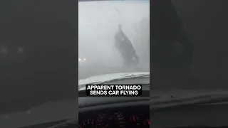 Reported tornado in Goose Creek, SC sends car flying off roadway #shorts