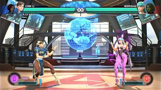 Chun-Li & Black Widow vs Morrigan & Gamora (Hardest AI) - Marvel vs Capcom: Infinite