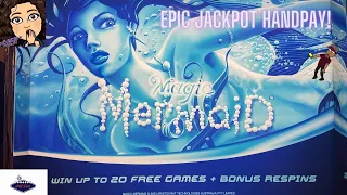 EPIC JACKPOT HANDPAY ON MAGIC MERMAID 🧜‍♀️ #slotmachine #jackpot #handpay #fyp