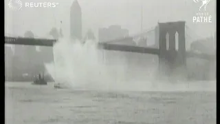 USA: Fireboat graces New York Harbour (1930)