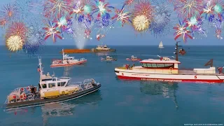 GTA 5 New Years Mod Police, Coast Guard & Fire Boat Patrols During 2019 New Year Eve Fireworks Show