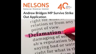 Andrew Bridgen MP Survives Strike Out Application l Nelsons