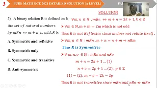 GCE 2021 A LEVEL PURE MATHS PAPER 1 DETAILED SOLUTIONS