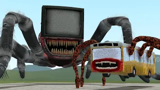 NEW TV EATER SPIDER VS BUS EATER AND OTHER in Garry's Mod!