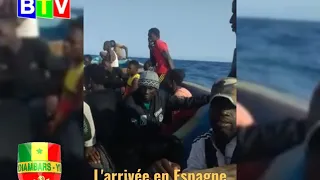 le départ du pirogue d'émigrants Sénégalais est bien arrivée en Espagne .